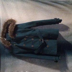 Forest green peacoat